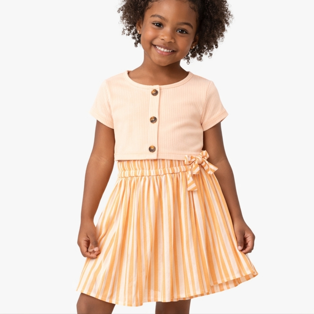 NWT Kensie Girl 3-Piece Skirt Set Size 14 Peach & Orange Spring Coquette Girl